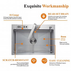 [Hot Item] Homes Kitchenware Nano Kitchen Sink Smart Farmhouse Multifunction Modern Stainless Steel Sink