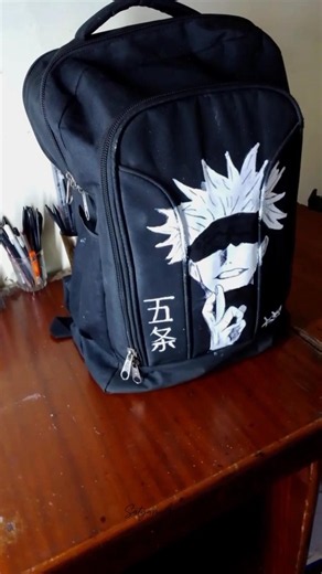 Gojo Satoru on a Backpack?! 😱🎒 | Hand-Painted Anime Art #short #anime