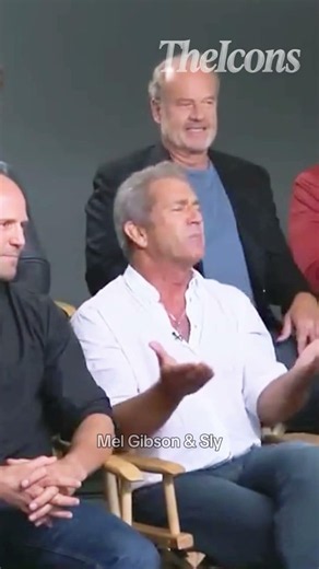 Mel Gibson Chair Breaks At Expendables Reunion And Sits On Sly #melgibson #SylvesterStallone