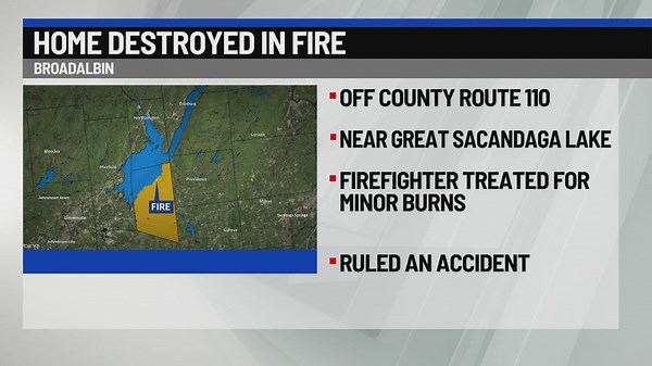 Home destroyed in fire near Great Sacandaga Lake
