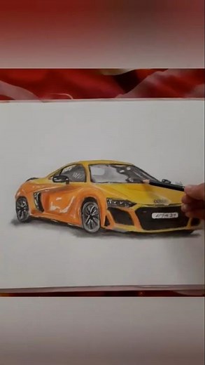 realistic car colourful drawing||car drawing||how to draw car||tutorial|step by step #trending #car