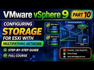 VMware vSphere 9 Full Course | Part 10 | Configuring Storage for ESXi with Multipathing Network