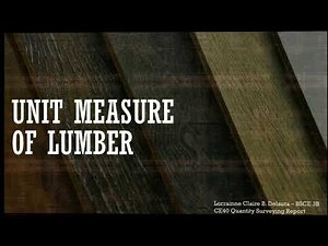Detailed Quantity Surveying (Lumber)