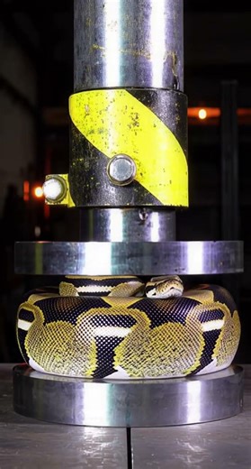 Python Snake under Hydraulic Pressure. #hydraulic #hydraulicpress #satisfying #snake #fyp