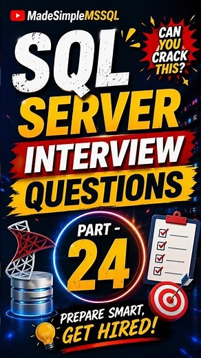 SQL Server Interview Questions | #sql #job #learnsql | Made Simple MSSQL
