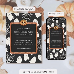 Halloween Party Invitation, Digital Halloween Invite, Halloween Party Invite, Editable Halloween Invite, Halloween Invite Canva Template - Etsy
