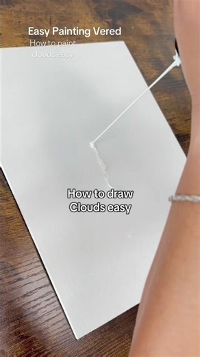 How to paint clouds with acrylics step by step #fyp #painting