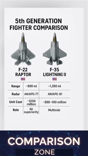 F-22 vs F-35 - US 5th Gen Fighters Compared