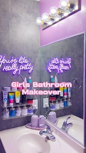 Starting off the school year with a bathroom makeover update from my last posts for my skin care and fashion loving daughter 💕💜 I wanted to create an organized, cute, and fun functional space for her. Our kids want the aesthetic too lol All items shared on LTK and my store front ! 🫶🏾 . . . . . . . #home #bathroomremodel #bathroommakeover #girlsbathroom #decor #diy #shanicelashaystyle #interiordesign #interiordecorating #renterfriendly #homeinspo #kidsbedroomdecor #showercurtains #wallart #wa