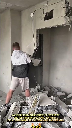 Wall house smashing process for quick home renovation #dailywork #satisfying #shorts