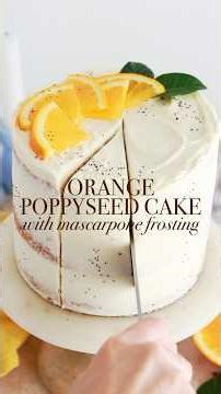Orange poppyseed cake with mascarpone frosting 🙌🏽 a fancy cake that’s secretly simple #cake #bake