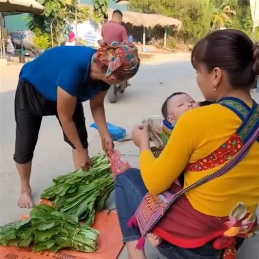 Poor Single Mom Selling Fresh Vegetables