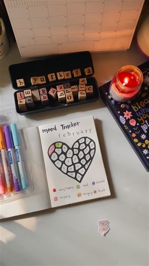 February mood tracker 💖#bujo #february #shorts