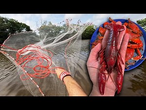 Catching CRABS and GIANT CRAWFISH with NETS and Traps for a Catch and Cook Surf and Turf Burger