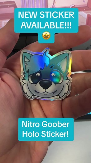 NITRO GOOBER STICKER NOW AVAILABLE!!! LINK IN MY BIO!!! #furry #vtuber #streamer #fyp #merch #stickers @Veenie🎀