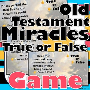 Old Testament Miracles True or False Game: Bible Activity: Moses, Elijah, Balaam