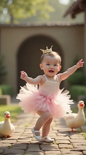 Wearing a pink tutu dress with soft tulle layers