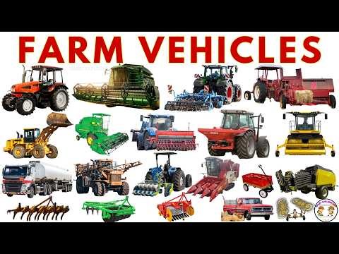 Farm Vehicles 🚜 | Tractors & Harvesters | Learn Farm Machine Names with Sounds | Vehicles for Kids