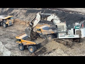 Liebherr R 9350 || Liebherr R 9800 Double side loading In massive mines ~ Miningstory