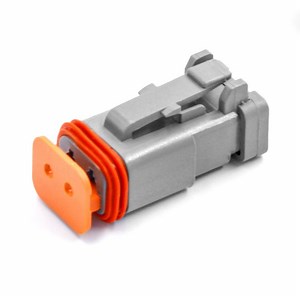 [Hot Item] Dt06-2s-E003 Deutsch Automobile Waterproof Connector 2p Male and Female Butt Connector Plug Wiring Harness Housing with Flat Tail Cover