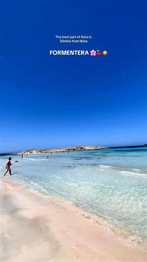 Don’t skip this gem if you're in Ibiza! Formentera is the most beautiful island in Spain — crystal-clear waters, white sand, and pure magic just 30 minutes away by boat 🌊✨ | Repeat Ibiza