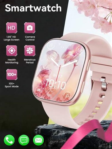 Hwagol 2025 Upgrade Smartwatch (Anrufe annehmen/tätigen), 1,85 Zoll Display 230mAh Akkukapazität Smartwatch, geeignet für Herren und Damen, Fitness Tracker, mehrere Sportmodi, Schritt- und Kalorienzähler, Schlafüberwachung, Herzfrequenz Monitor | SHEIN