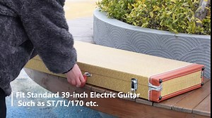 Ktaxon Electric Guitar Hard Case, Rectangle Wooden Standard 39-Inch Electric Guitars Hard-Shell Protective Carrying Case for KST/KTL/170 Model with Lock Latch Padding (Black)
