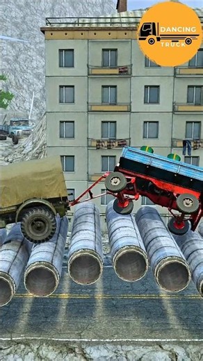 MUDRUNNER SPINTIRES Eps 316. Tiny Scout Truck Towing Massive Train vs speed bump