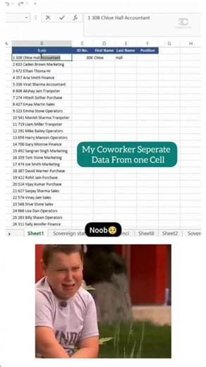 split text () in excel #excel #excelshortcuts