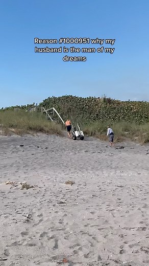 71K views · 135 reactions | We were just walking the beach and he saw this elderly fisherman struggling up the dunes so he ran to help凉 #husband #husbandgoals #beachlife | Betty Maxwell | Facebook