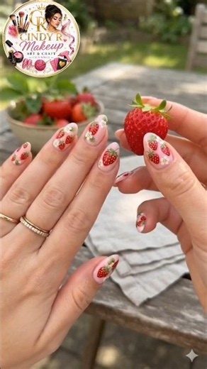 🍓 Strawberry Nailart cute 🥰