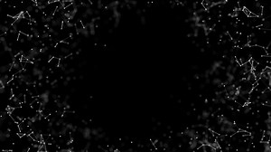 A black and white frame of moving dots and lines. Looped animation.