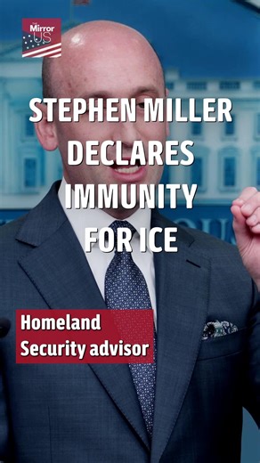 Stephen Miller thinks his ICE agents should be fully immune from prosecution. #ICE #ICEshooting #politics #GOP | Mirror US