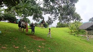 Girl laughs so hard playing on tree swing she wets herself