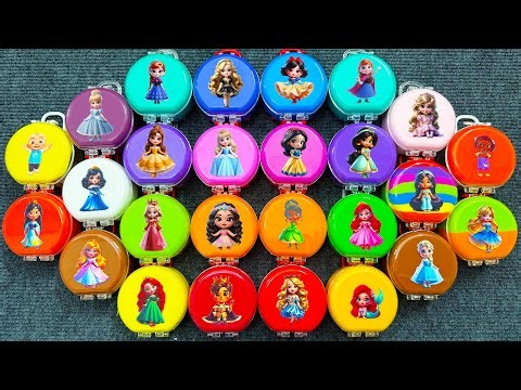 Disney Princesses Slime Toys: Look Elsa, Anna, Ariel… Inside Triangle Surprise in Suitcases! ASMR 💖