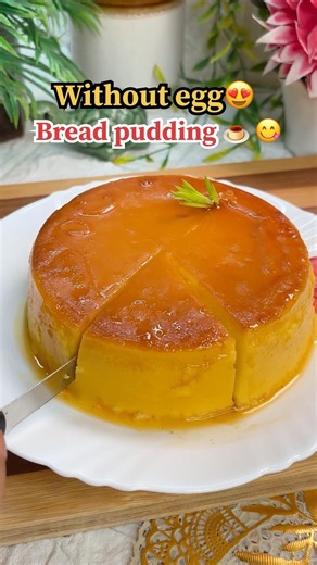 Bread Pudding Recipe 😋🥮| Without Egg Easy Bread Pudding Recipe 😍#pudding #shorts