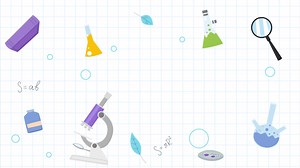 Science Illustration with Laboratory Equipment and Equations | Free Stock Video Footage