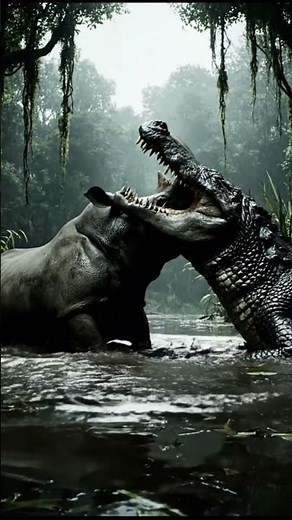 Crocodile vs Rhino | Swamp Forest Fight in 4K HDR | Epic Wildlife Showdown