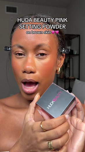 Trying Pink Setting Powder for the First Time | HUDA Beauty