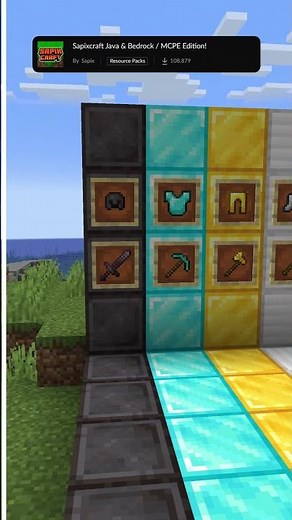 Sapixcraft: Best cartoon Minecraft Texture Pack #minecraft #texturepack #resourcespack #shorts