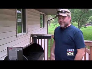CAUGHT ON CAMERA: man's pellet grill explodes