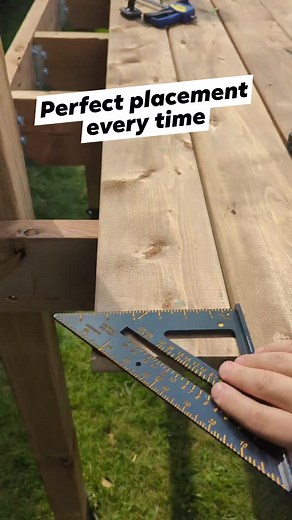 1.6M views · 4.9K reactions | Using a speed square I got perfect gaps on my deck boards. I was also able to line up the screws for perfect placement on every single board. #qualitywork #diy #perfection #carpentry #deck #backyard #playstructure | The Grant Alexander | Facebook