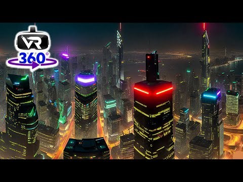 Blade Runner Vibes: Futuristic Synthwave Soundscapes - 360 VR VIdeo