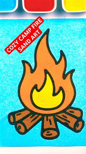 Colourful Campfire Sand Art 🔥🏕️ | Satisfying Fire Reveal Sand Art ASMR Sounds #sandart #asmr