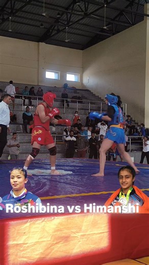 Manoj Wushu on Instagram: "The knockout kick🥊🔥🥊🔥 Roshibina devi vs Himanshi #wushu #wushu #reelsinstagram #facebook #itbp🇮🇳 #sports #sanda #iwuf"