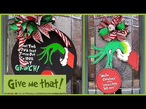 Grinch Hand Wreath Christmas Decorations