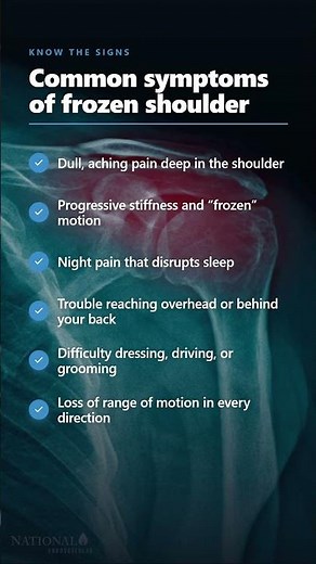 Common symptoms of frozen shoulder