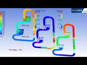 CFX Berlin-Video: CFD simulation of a vapour-compression refrigeration cycle with 2-stage compressor