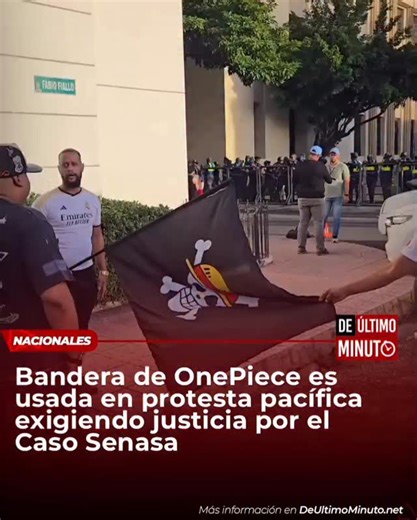 De Último Minuto on Instagram: "Bandera de OnePiece es usada en protesta pacífica exigiendo justicia por el Caso Senasa. Amplía esta y otras informaciones en nuestra página web: www.deúltimominuto.net #DeÚltimoMinuto #ElPeriódicodelaVerdad"