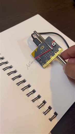 Magic pencil ✏️ that rewards for writing !!! ‪@STEMpedia‬ ‪@microbit_edu‬